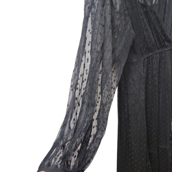 Cabi Theater Dress Black w Polka Dot Lace overlay Size Medium NWT Retail $169 - Picture 8 of 16